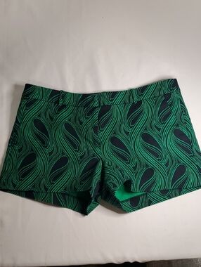Michael Kors Green Swirl Print Bike Shorts